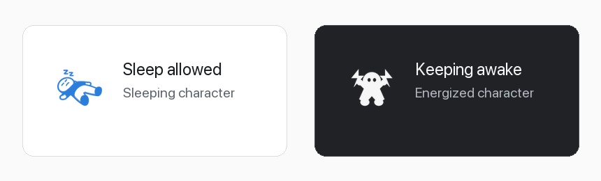 Awake and Sleep status icons